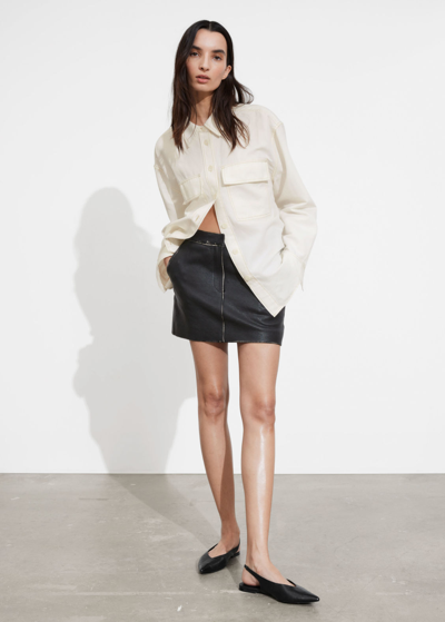 Other Stories Oversized Utility Shirt In White