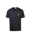 Family First Black Embroidered Heart T-shirt In Black