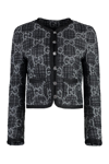Gucci Gg Tweed Jacket In Grey