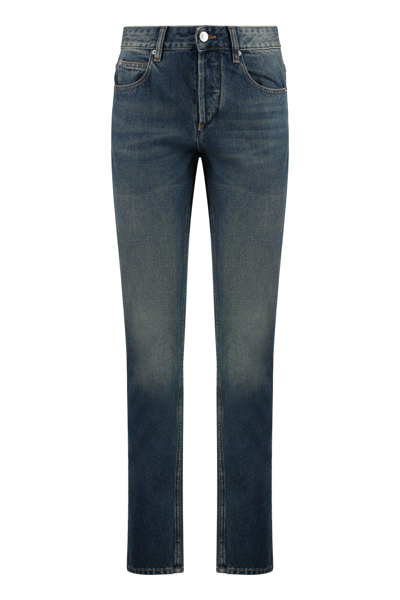 Isabel Marant Jiliana Stretch Cotton Jeans In Blue