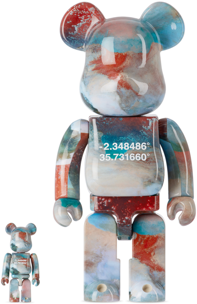 Medicom Toy Blue & Orange Benjamin Grant Overview 100％ & 400% Bearbrick In Multi