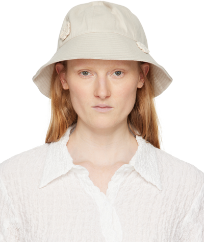 Song For The Mute Off-white Daisy Bucket Hat In Bone