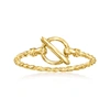 Rs Pure By Ross-simons 14kt Yellow Gold Twisted Rope Toggle Ring In Yellow