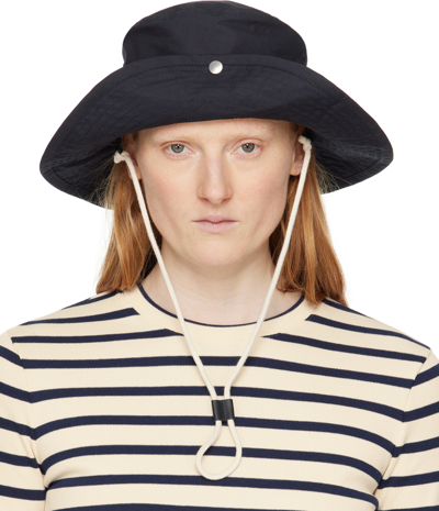 Jil Sander Navy Fisherman Beach Hat In 401 Navy