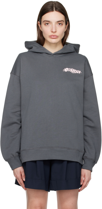 Ganni Gray Isoli Hoodie In Grey