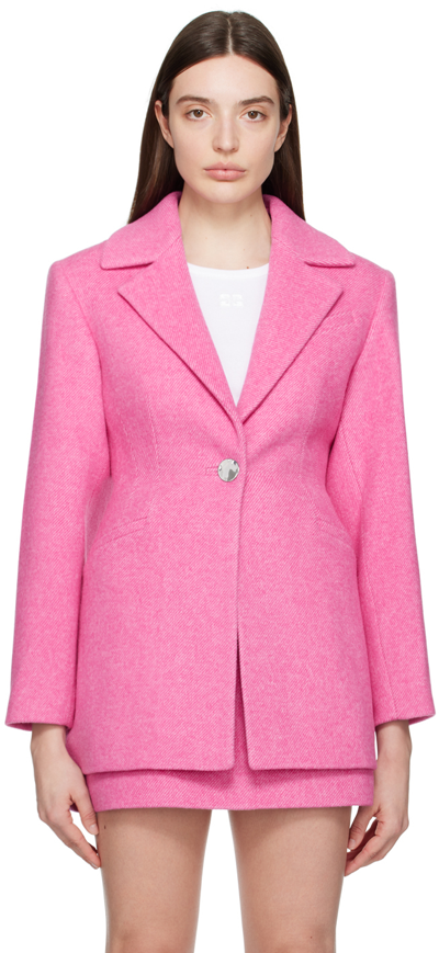 Ganni Pink Suiting Blazer