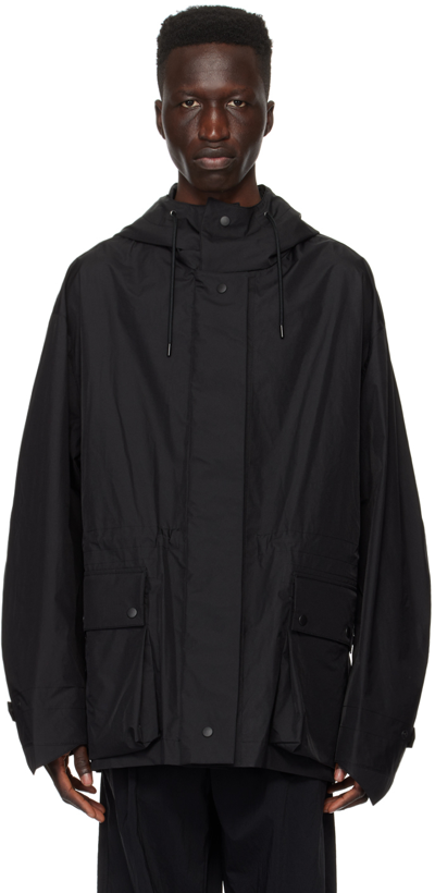 Solid Homme Black Drawstring Jacket In 104b Black