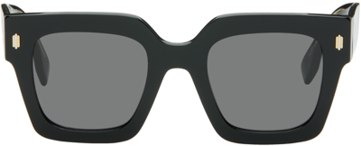 Fendi Fe 40101 F 01a Square Sunglasses In Shiny Black/ Smoke