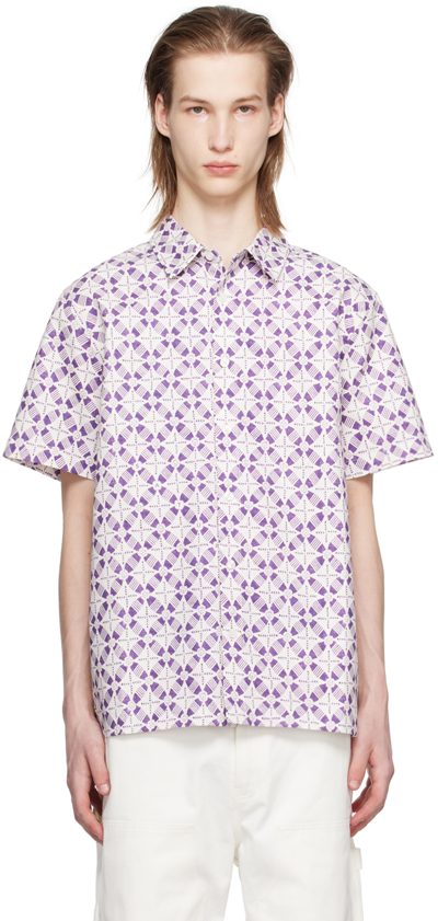 Saturdays Surf Nyc White & Purple Bruce Shirt