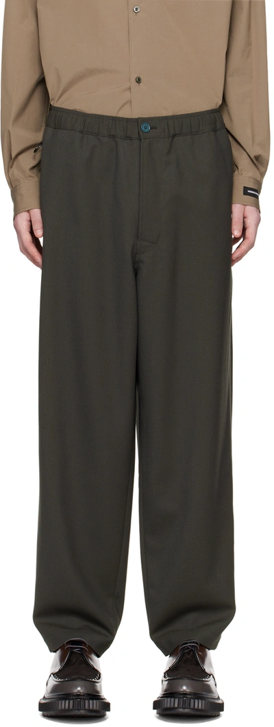 Undercover Grey O-ring Trousers In Grey Khaki