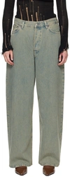 Acne Studios Blue Super Baggy-fit Jeans In Buf Blue/beige