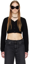 Acne Studios Black Cropped Cardigan In 900 Black