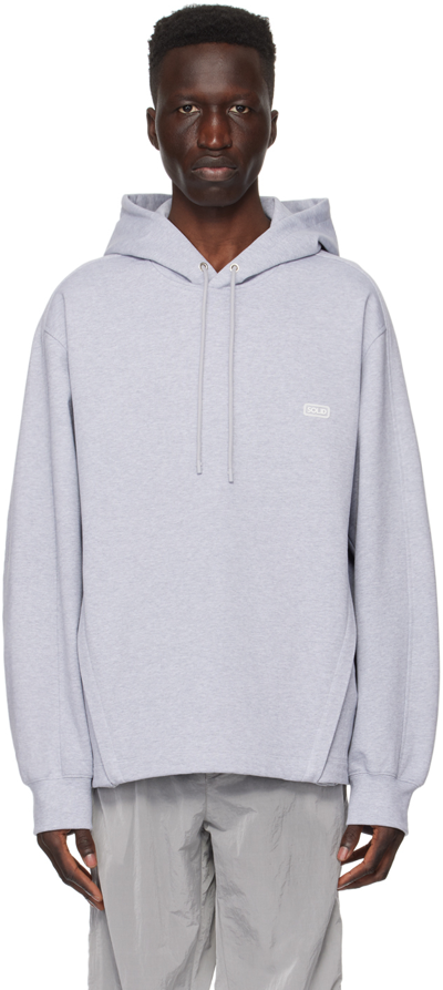 Solid Homme Gray Extension Hoodie In 302g Grey