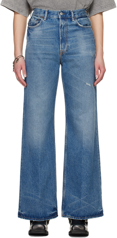 Acne Studios Blue Relaxed-fit Jeans In 863 Mid Blue