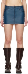 ACNE STUDIOS BLUE EMBOSSED LEATHER MINISKIRT