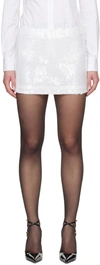 DOLCE & GABBANA WHITE SEQUIN MINISKIRT