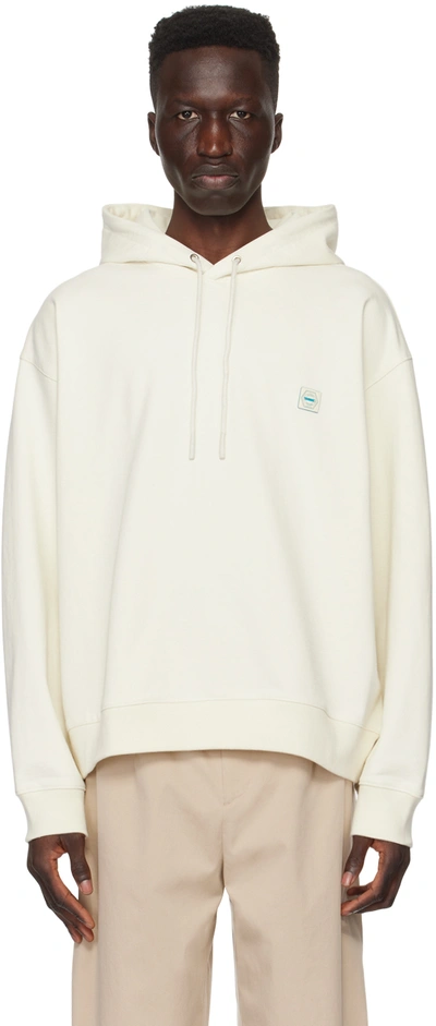 Solid Homme Off-white Embroidered Hoodie In 749e Beige