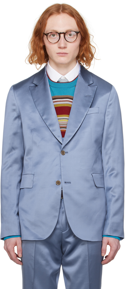 Paul Smith Blue Single-breasted Blazer In 40 Blues