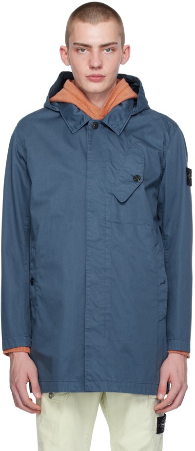 Stone Island Blue Patch Jacket In V0024 - Dark Blue