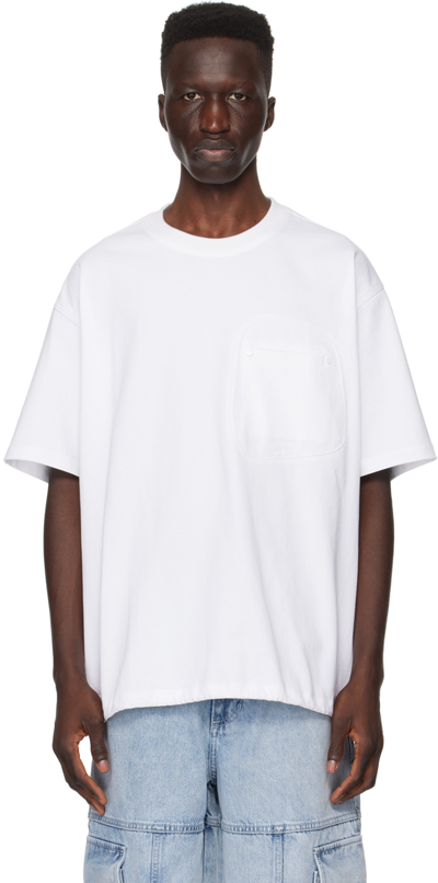 Solid Homme White Pocket T-shirt In 716w White