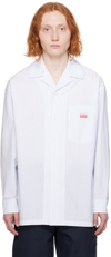 Kenzo White  Paris Crinkled Shirt In Light Blue