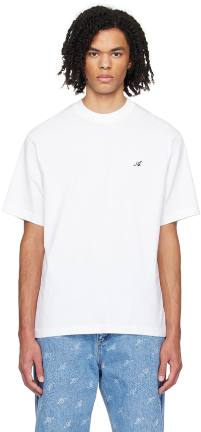 Axel Arigato Signature Organic Cotton T-shirt In Bianco