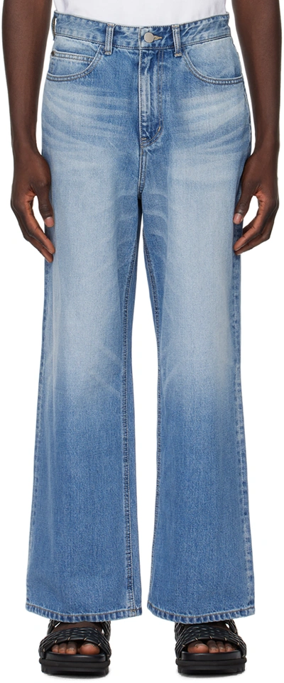 Solid Homme Blue Wide Jeans In 826l Blue