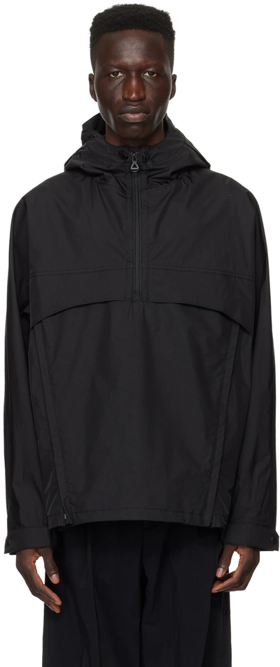 Solid Homme Black Half-zip Jacket In 328b Black