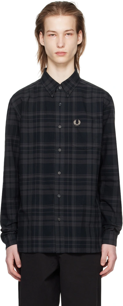 Fred Perry Black Check Shirt In 102