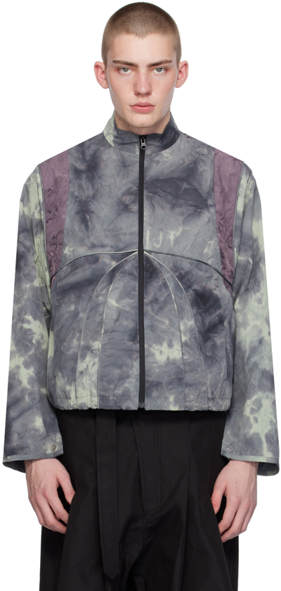 Fffpostalservice Ssense Exclusive Black & Purple Piped Jacket In Garmentdyedblack/pur