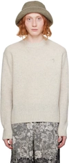 ACNE STUDIOS OFF-WHITE EMBROIDERED SWEATER