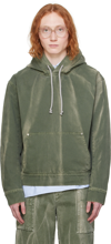 JW ANDERSON GREEN FADED DENIM HOODIE