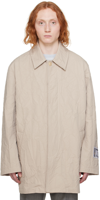 Acne Studios Wrinkled Effect Unlined Coat With Hidden Closure In Agu Light Beige