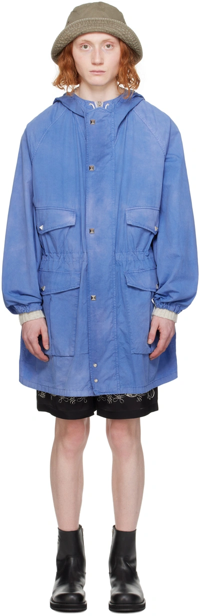 Acne Studios Blue Hooded Jacket In Dl2 Sweet Blue