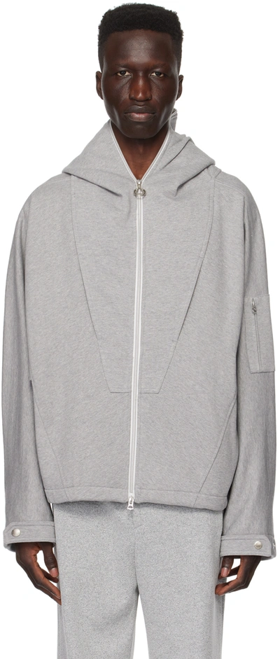 Solid Homme Gray Paneled Jacket In 302g Grey