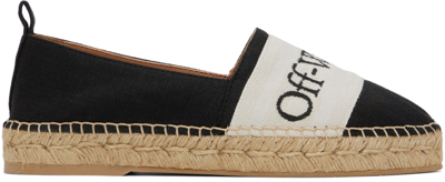 Off-white Bookish Logo-band Espadrilles In Black