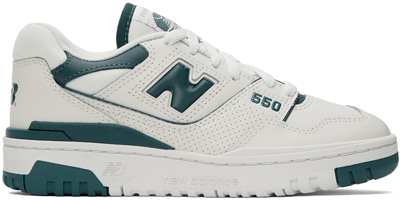 New Balance Off-white & Green 550 Trainers In Reflection/new Spruc