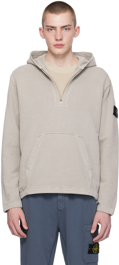 Stone Island Taupe Patch Hoodie In V0064 Dust