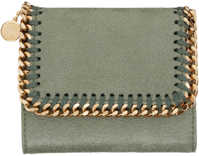 Stella Mccartney Green Falabella Wallet In 3030 Stone Green