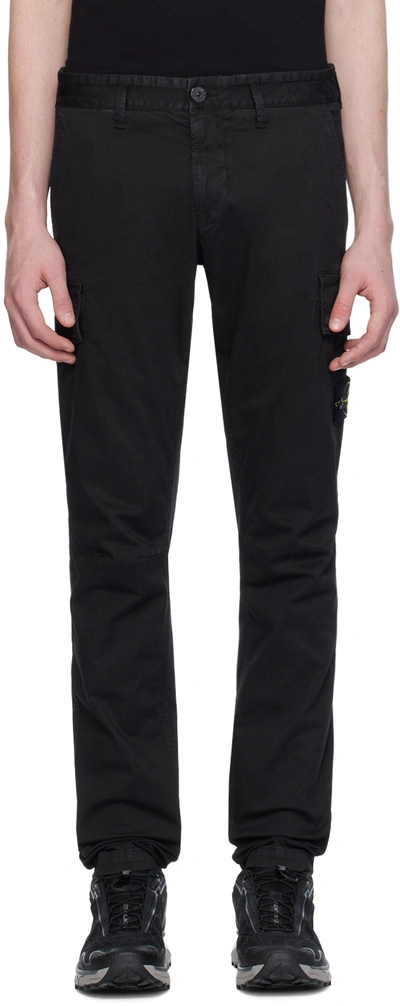Stone Island Black Patch Cargo Pants In A0129 Black