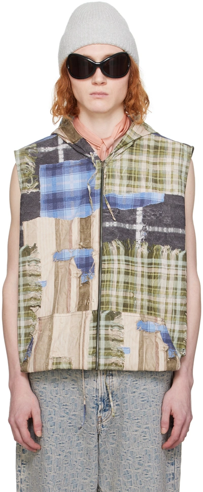 Acne Studios Green Print Hooded Vest