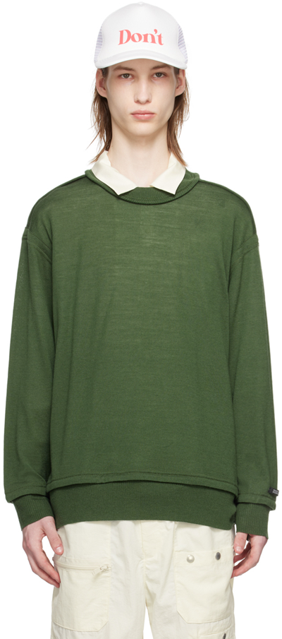 Undercover Green Exposed Seam Jumper