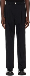 SOLID HOMME BLACK DRAWSTRING TROUSERS