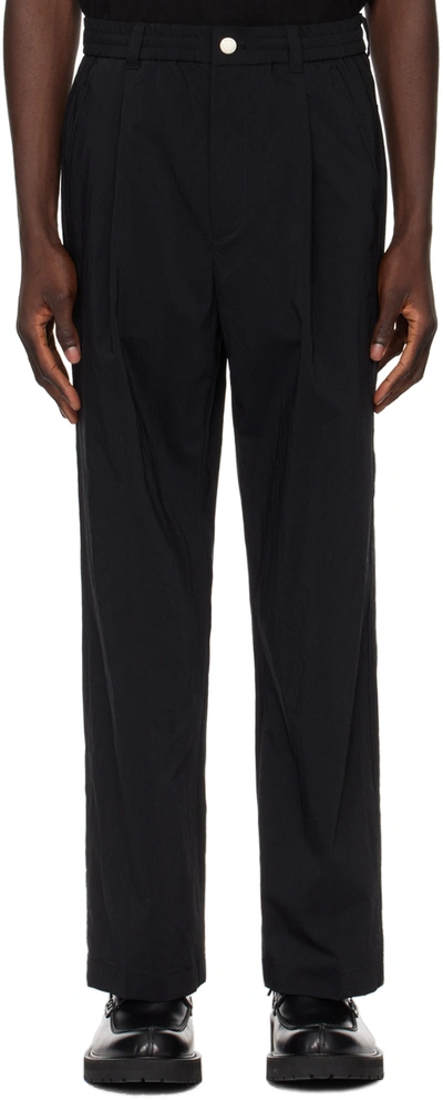 Solid Homme Black Drawstring Trousers In 705b Black