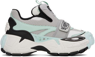 Off-white Blue & Gray Glove Slip On Sneakers In Light Grey Seafoam