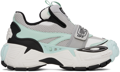 Off-white Blue & Grey Glove Slip On Trainers In Light Grey Seafoam