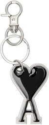 AMI ALEXANDRE MATTIUSSI SILVER & BLACK AMI DE CŒUR KEYCHAIN