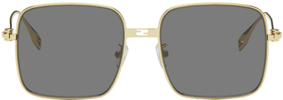 Fendi Gold Baguette Sunglasses In Shiny Endura Gold /