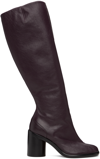 MAISON MARGIELA BURGUNDY TABI KNEE-HIGH TALL BOOTS