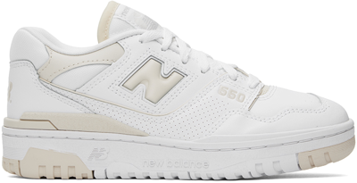 New Balance White & Beige 550 Sneakers